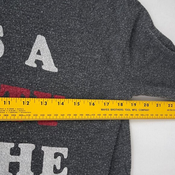 Junk Food "Its A Party In The USA" Graphic Sweatshirt Long Sleeve Gray Women XS - Picture 7 of 9